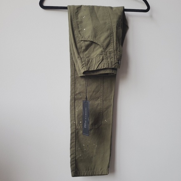 NWT Veronica Beard Arya Splattered Twill Straight-Leg Carpenter Jeans Clover… - Picture 4 of 13